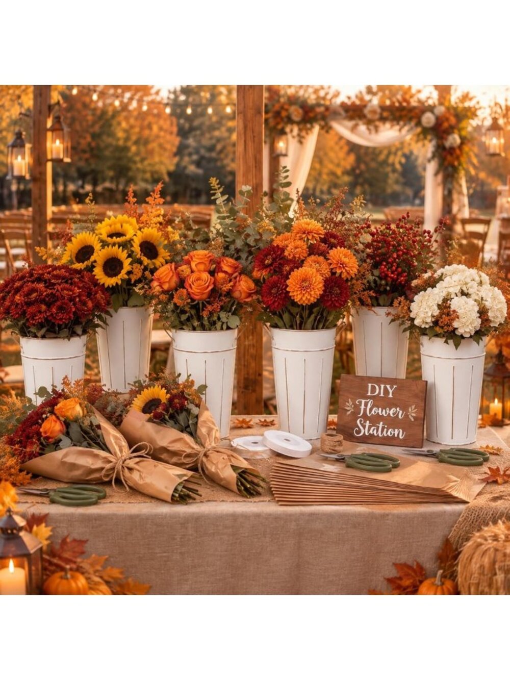 58 Pcs Wedding Flower Bar Supplies Set - Bloom Bar Decor & DIY Floral Kit